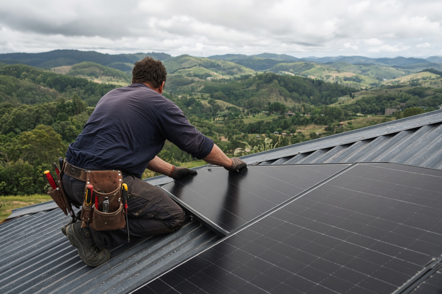 Installing solar on a rural roof